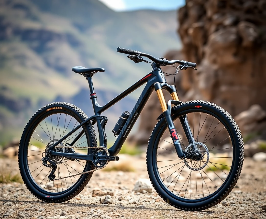 Mountain biker riding downhill