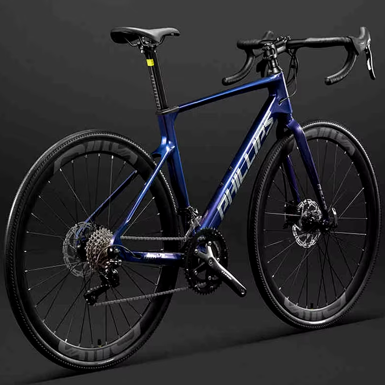 Road cyclist on a scenic route