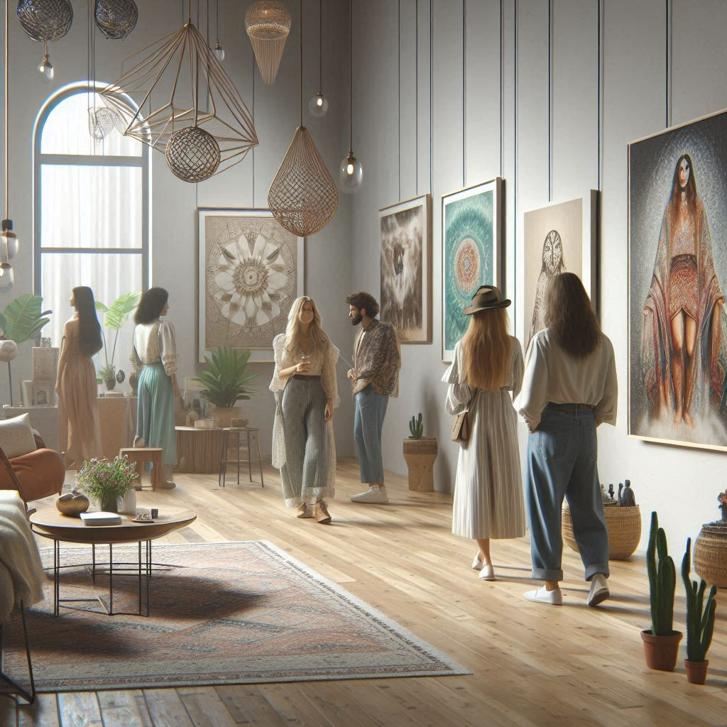 Art exhibition featuring works by club members